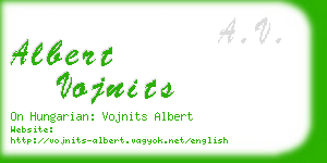 albert vojnits business card